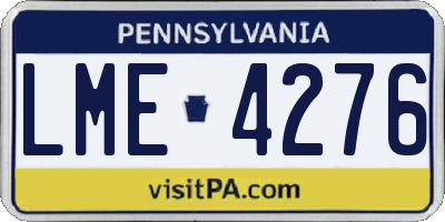 PA license plate LME4276
