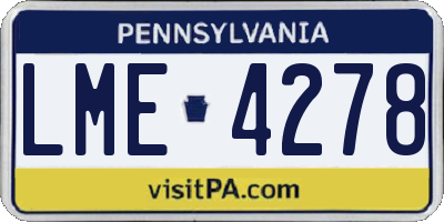 PA license plate LME4278