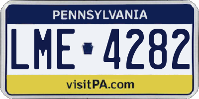 PA license plate LME4282