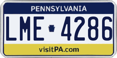 PA license plate LME4286