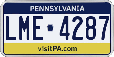 PA license plate LME4287