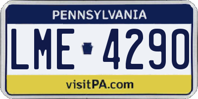PA license plate LME4290