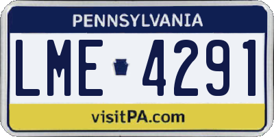 PA license plate LME4291