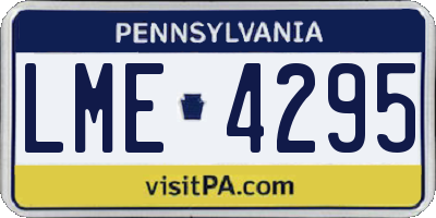 PA license plate LME4295