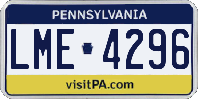 PA license plate LME4296