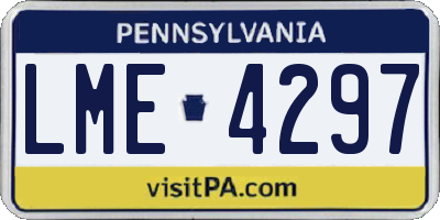 PA license plate LME4297
