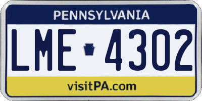 PA license plate LME4302