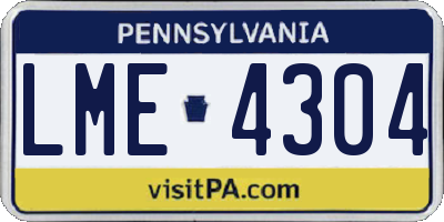 PA license plate LME4304