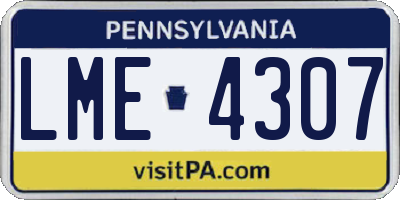 PA license plate LME4307
