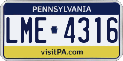 PA license plate LME4316