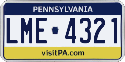 PA license plate LME4321