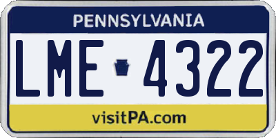 PA license plate LME4322