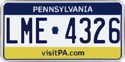PA license plate LME4326