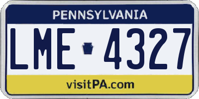 PA license plate LME4327