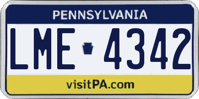 PA license plate LME4342