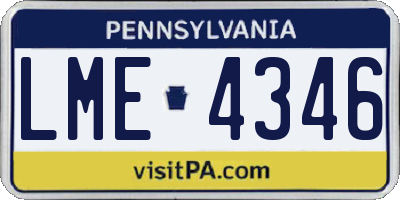 PA license plate LME4346