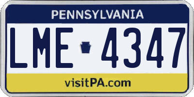 PA license plate LME4347