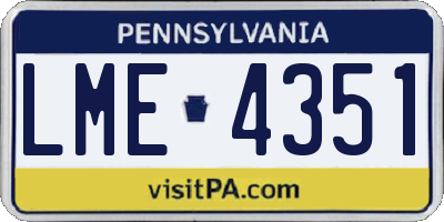 PA license plate LME4351