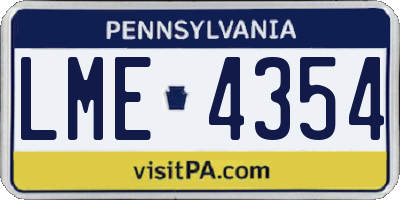 PA license plate LME4354