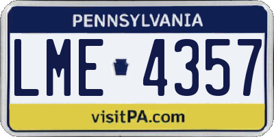 PA license plate LME4357