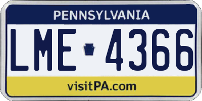PA license plate LME4366