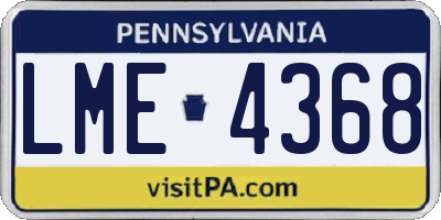 PA license plate LME4368