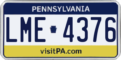 PA license plate LME4376