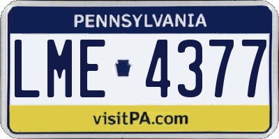 PA license plate LME4377