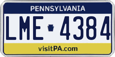 PA license plate LME4384