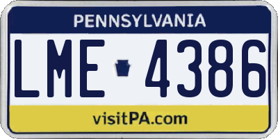 PA license plate LME4386