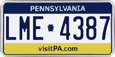 PA license plate LME4387
