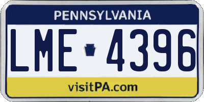 PA license plate LME4396