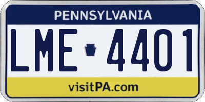 PA license plate LME4401