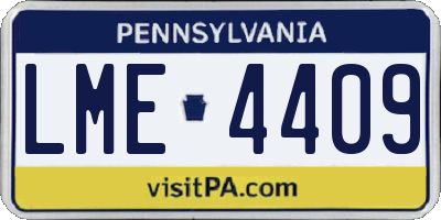 PA license plate LME4409