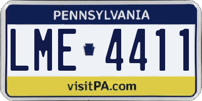 PA license plate LME4411