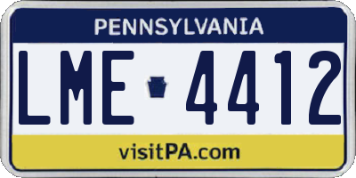 PA license plate LME4412