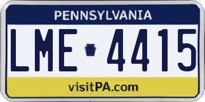PA license plate LME4415