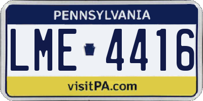 PA license plate LME4416