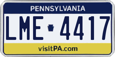 PA license plate LME4417