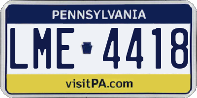 PA license plate LME4418