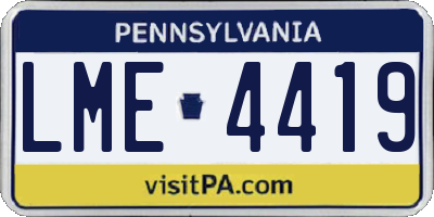 PA license plate LME4419