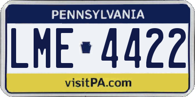 PA license plate LME4422