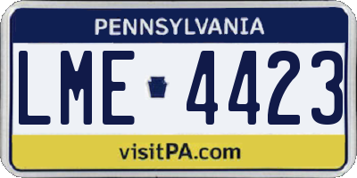 PA license plate LME4423