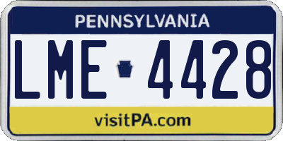 PA license plate LME4428