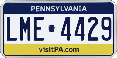 PA license plate LME4429