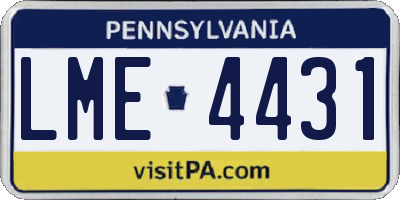 PA license plate LME4431