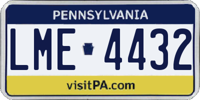 PA license plate LME4432