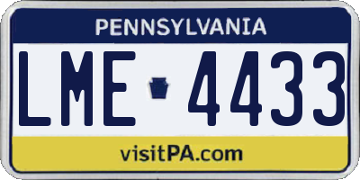 PA license plate LME4433