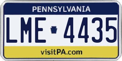 PA license plate LME4435