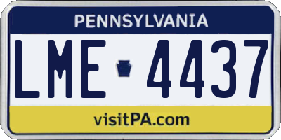 PA license plate LME4437